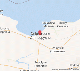 Map of Dniproroudné, Zaporizhzhia