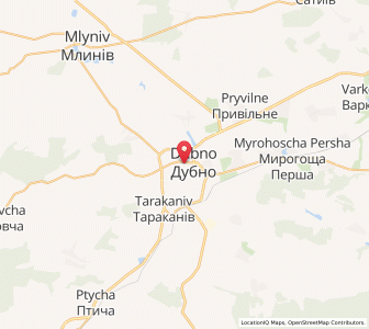 Map of Doubno, Rivne