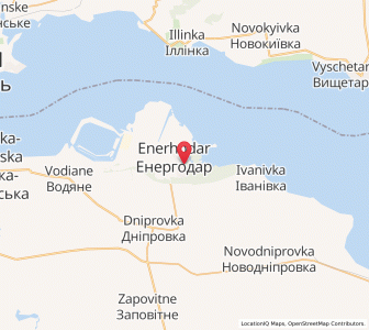 Map of Énerhodar, Zaporizhzhia