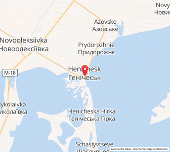 Map of Hénitchesk, Kherson