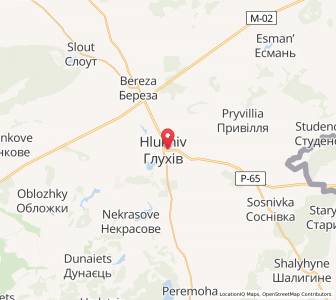 Map of Hloukhiv, Sumy