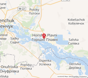 Map of Horichni Plavni, Poltava