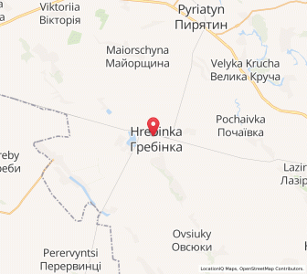 Map of Hrébinka, Poltava