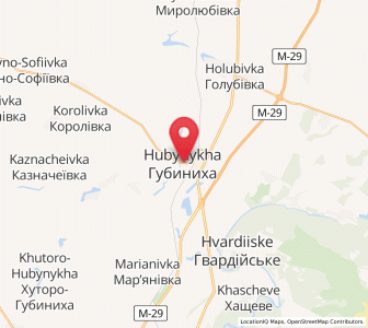Map of Houbynykha, Dnipropetrovsk