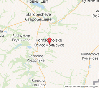 Map of Kalmiouske, Donetsk