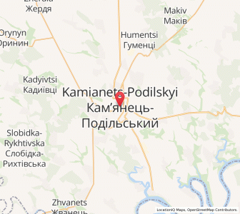 Map of Kamianets-Podilskyï, Khmelnytskyi