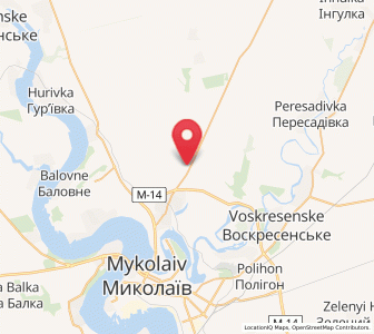 Map of Kapoustyné, Mykolaiv