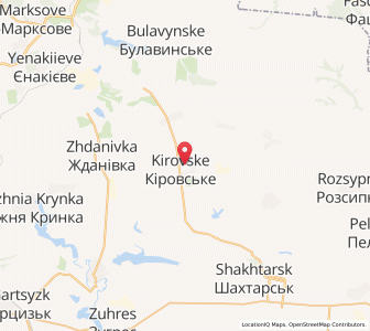 Map of Kirovske, Donetsk
