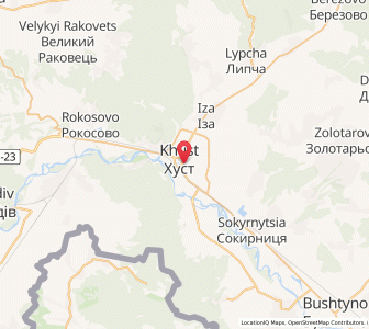 Map of Khoust, Transcarpathia