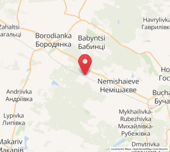 Map of Klavdiievo-Tarasove, Kiev