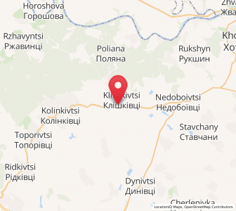 Map of Klichkivtsi, Chernivtsi