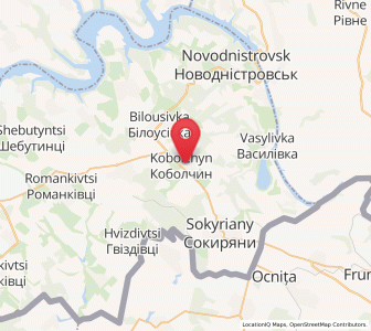 Map of Koboltchyn, Chernivtsi