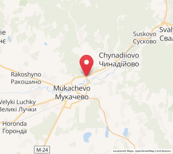 Map of Koltchyno, Transcarpathia