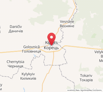 Map of Korets, Rivne