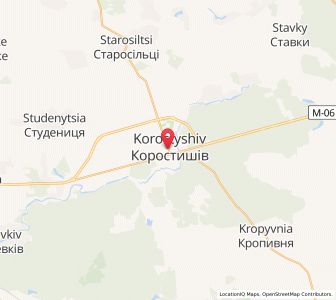 Map of Korostychiv, Zhytomyr