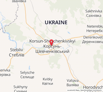 Map of Korsun-Chevtchenkivskyï, Cherkasy
