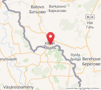 Map of Koson, Transcarpathia