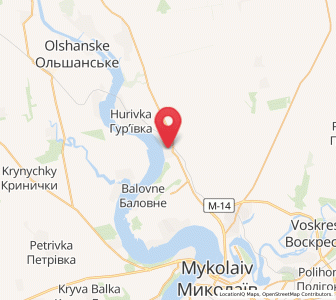 Map of Kostiantynivka, Mykolaiv