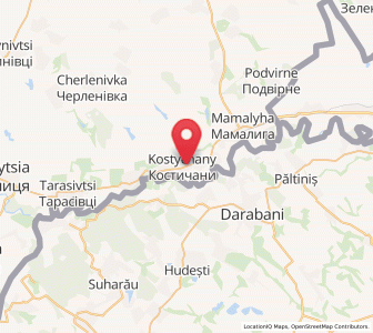 Map of Kostytchany, Chernivtsi
