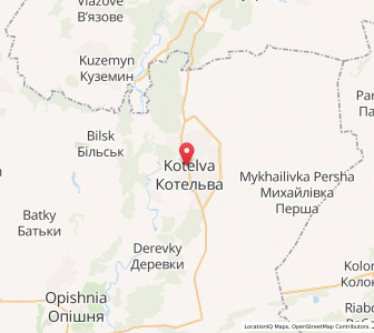 Map of Kotelva, Poltava