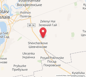 Map of Kotliarévé, Mykolaiv