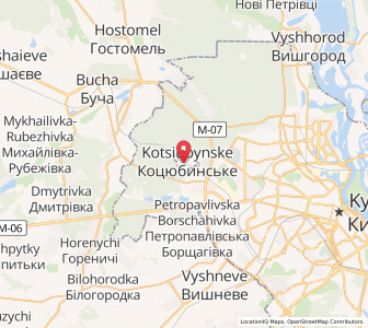 Map of Kotsiubynske, Kyiv City