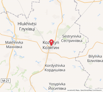 Map of Koziatyn, Vinnytsia