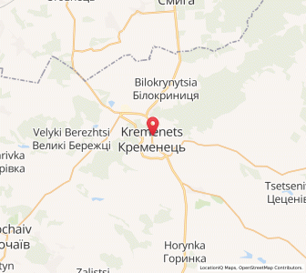 Map of Kréménets, Ternopil