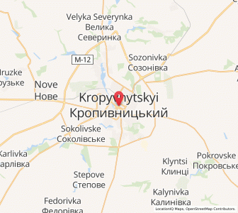 Map of Kropyvnytskyï, Kirovohrad