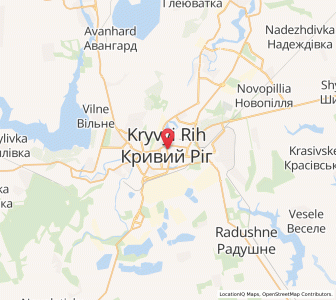 Map of Kryvyï Rih, Dnipropetrovsk