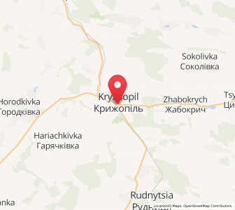 Map of Kryjopil, Vinnytsia