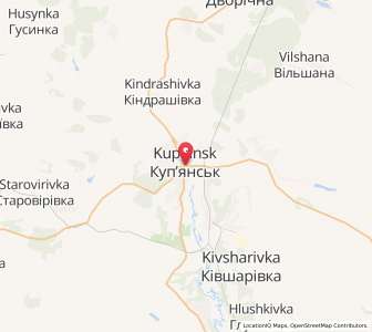 Map of Koupiansk, Kharkiv