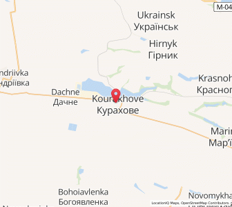 Map of Kourakhove, Donetsk