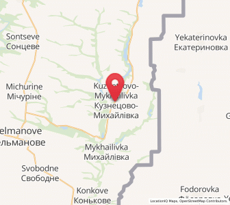 Map of Kuznetsovo-Mykhailivka, Donetsk