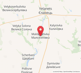 Map of Malojénivka, Mykolaiv
