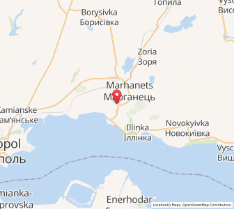 Map of Marhanets, Dnipropetrovsk