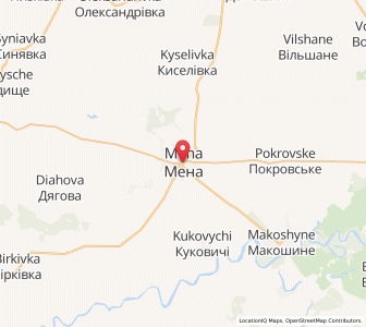 Map of Mena, Chernihiv