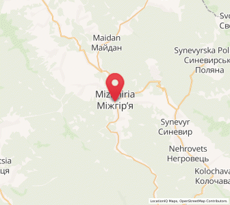 Map of Mijhiria, Transcarpathia