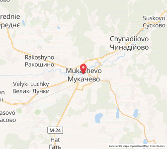 Map of Moukatchévo, Transcarpathia