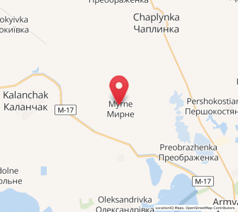 Map of Myrné, Kherson