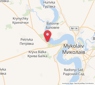 Map of Nadbouzké, Mykolaiv