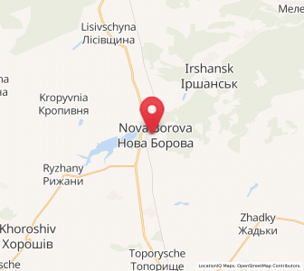 Map of Nova Borova, Zhytomyr