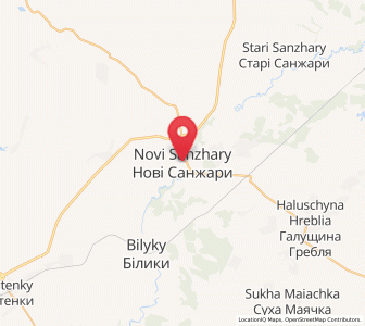 Map of Novi Sanjary, Poltava