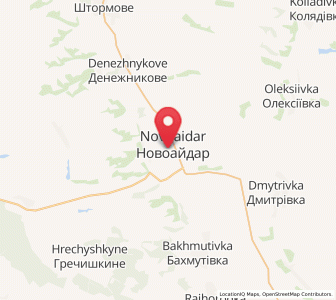 Map of Novoaidar, Luhansk