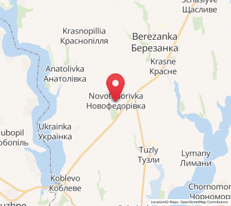 Map of Novofédorivka, Mykolaiv