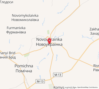 Map of Novo'oukraïnka, Kirovohrad