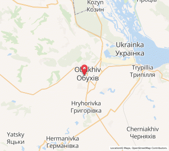 Map of Oboukhiv, Kiev