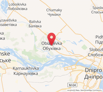 Map of Oboukhivka, Dnipropetrovsk