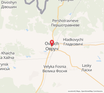 Map of Ovroutch, Zhytomyr