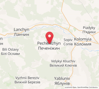 Map of Pétchénijyn, Ivano-Frankivsk
